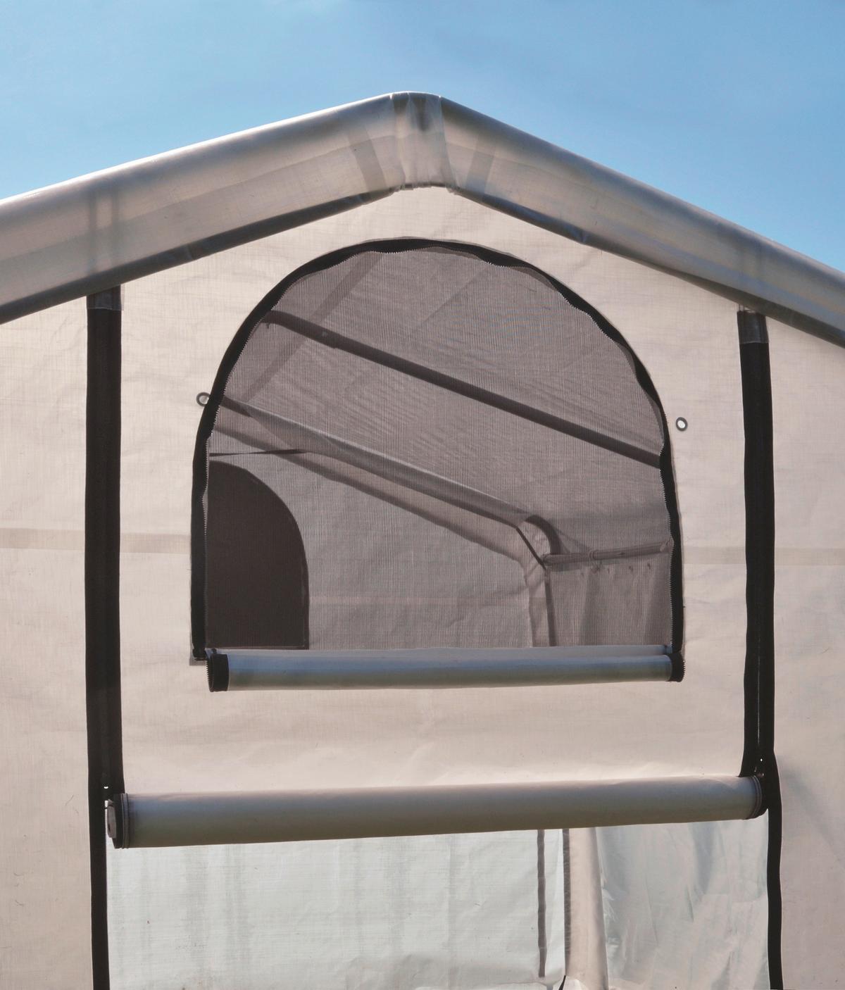 Gewächshaus 300x240x300 cm Stahlgestell/Kunststoff - Weiß, Basics, Kunststoff (300/240/300cm)