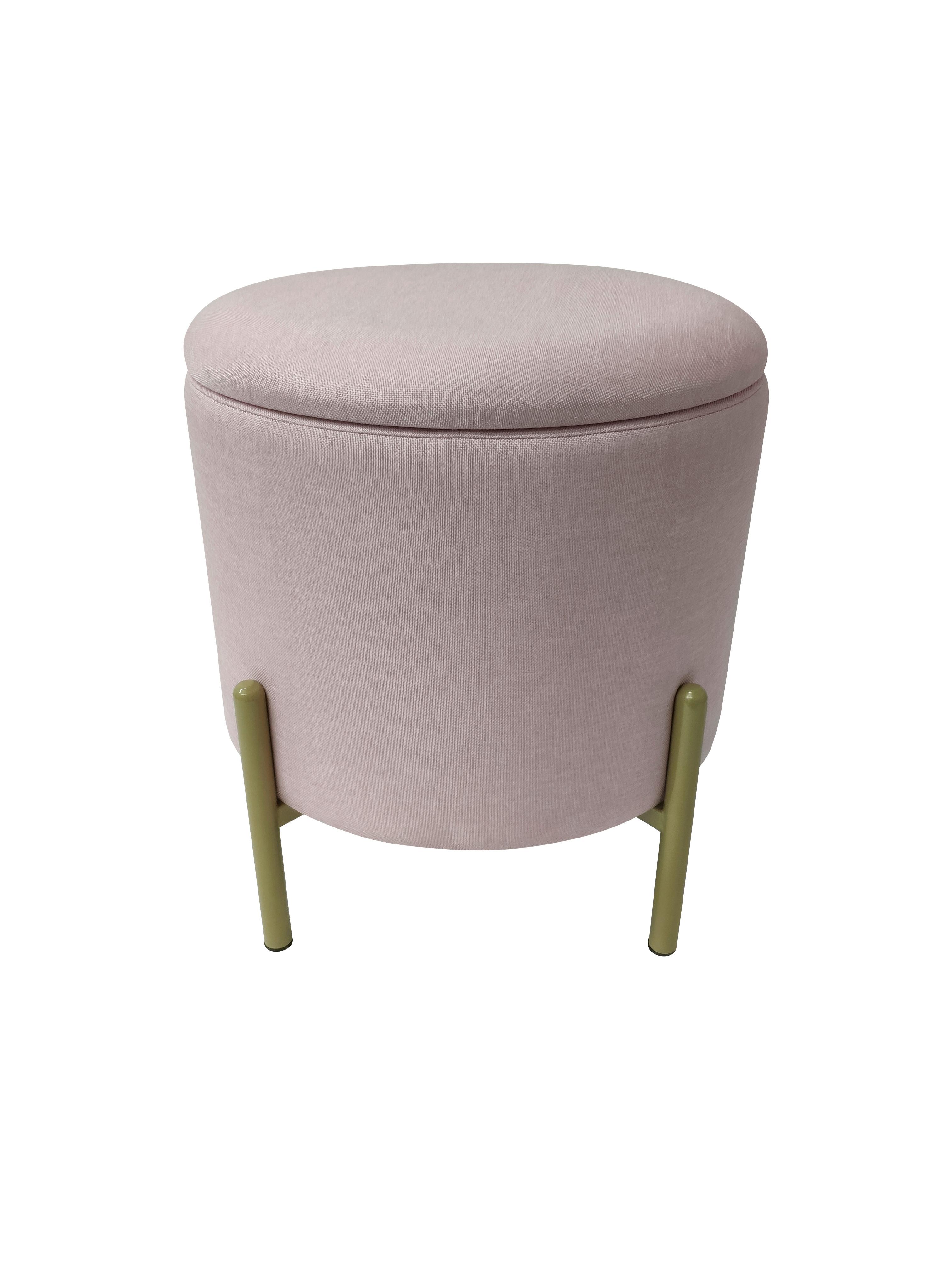 Hocker Logan - Goldfarben/Rosa, Design, Textil (36/40/36cm) - Echtwerk
