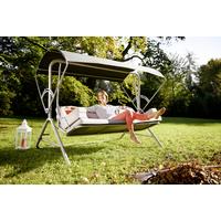 Hollywoodschaukel Mit Sonnendach Star 3-Sitzer - Anthrazit/Rot, Basics, Textil/Metall (217/145/177cm) - Acamp