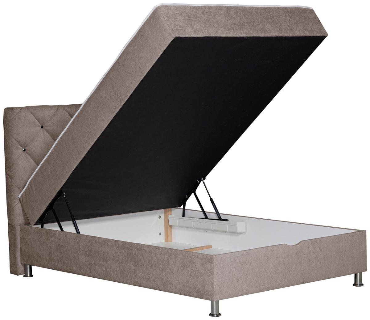 Box-ágy Black Diamond - világosbarna, Design, textil (120/200cm) - Modern Living