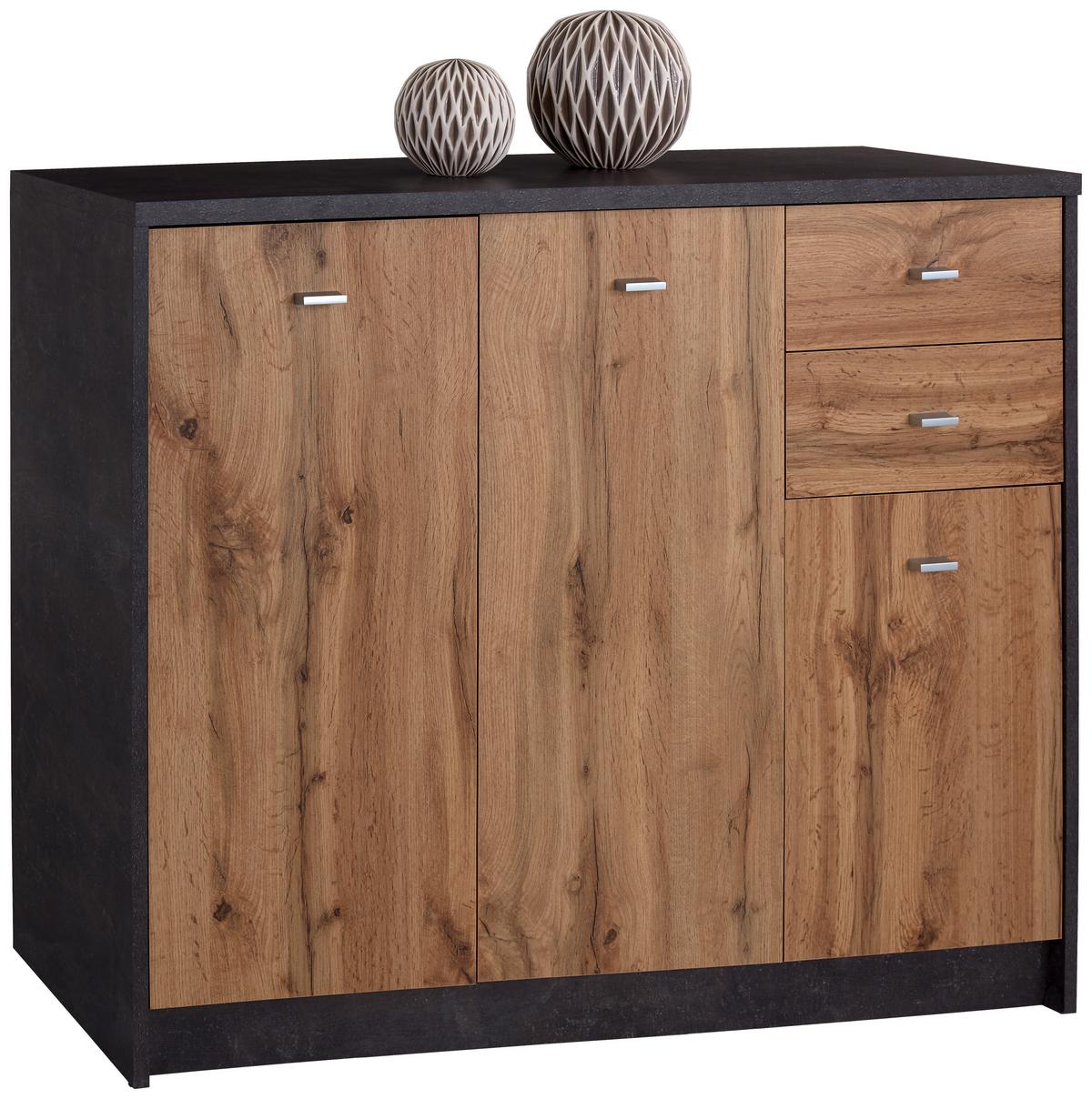 KOMODA 4-YOU YUK05 - sivá/farba duba, Modern, kompozitné drevo (109,1/85,4/34,6cm)