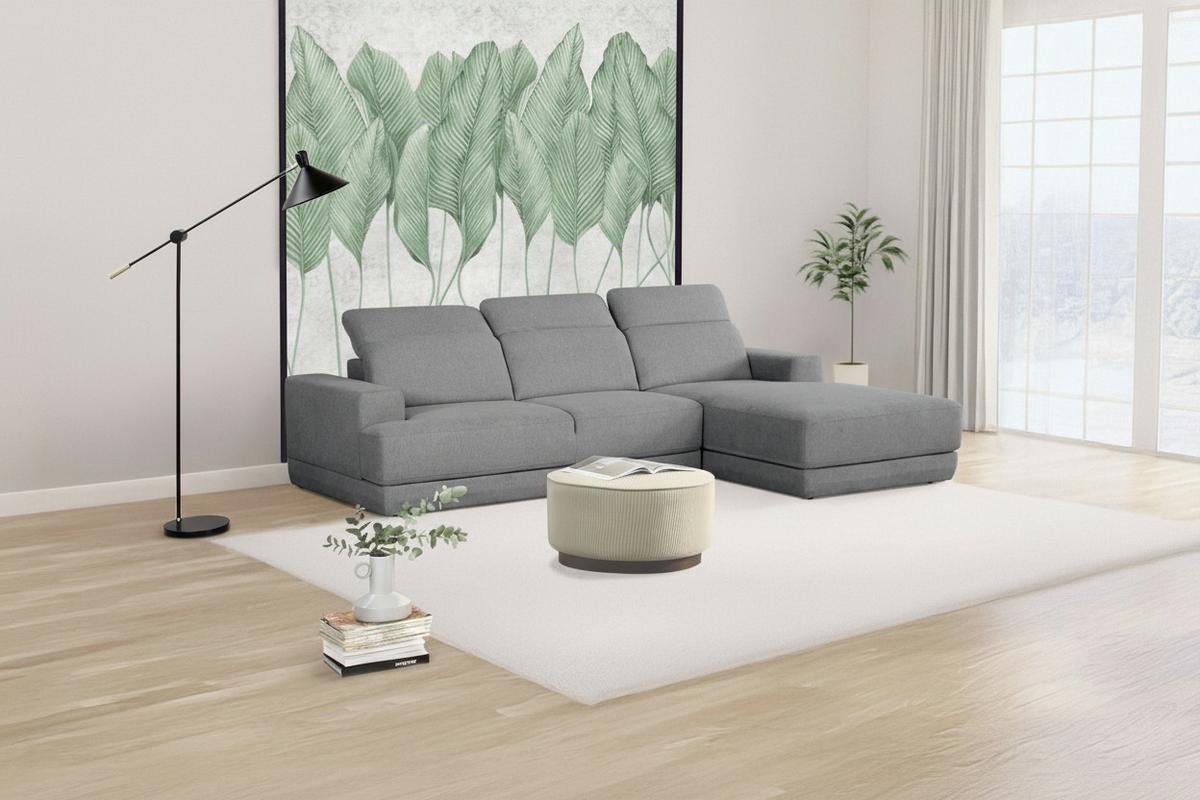 Ecksofa Frans Grau S: 204 Cm - Schwarz/Grau, Design, Textil (204/293cm) - MID.YOU