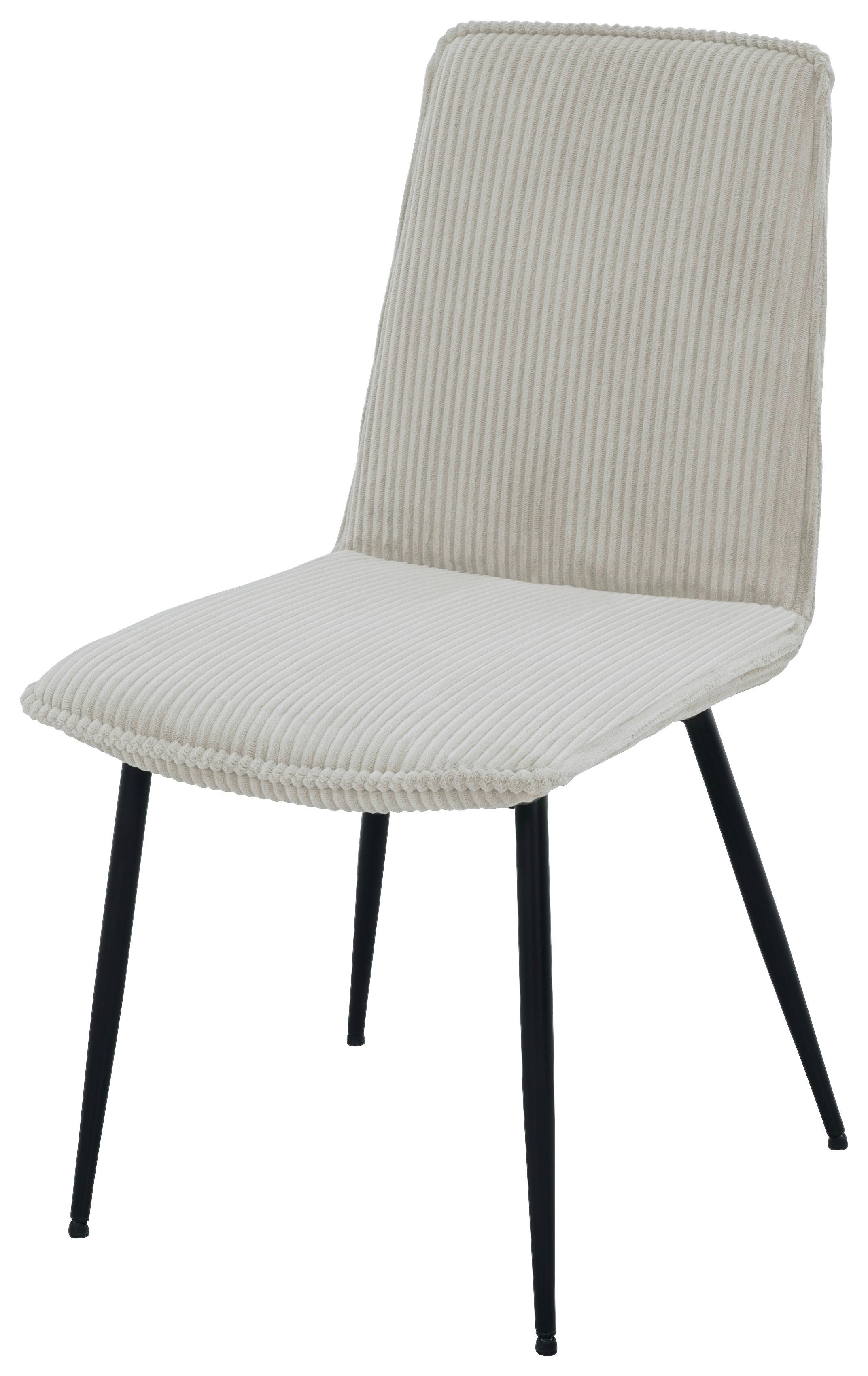 Vierfußstuhl Lorenzo Beige/Schwarz B: 47 cm - Beige/Schwarz, MODERN, Textil/Metall (47/91/61,5cm) - Livetastic