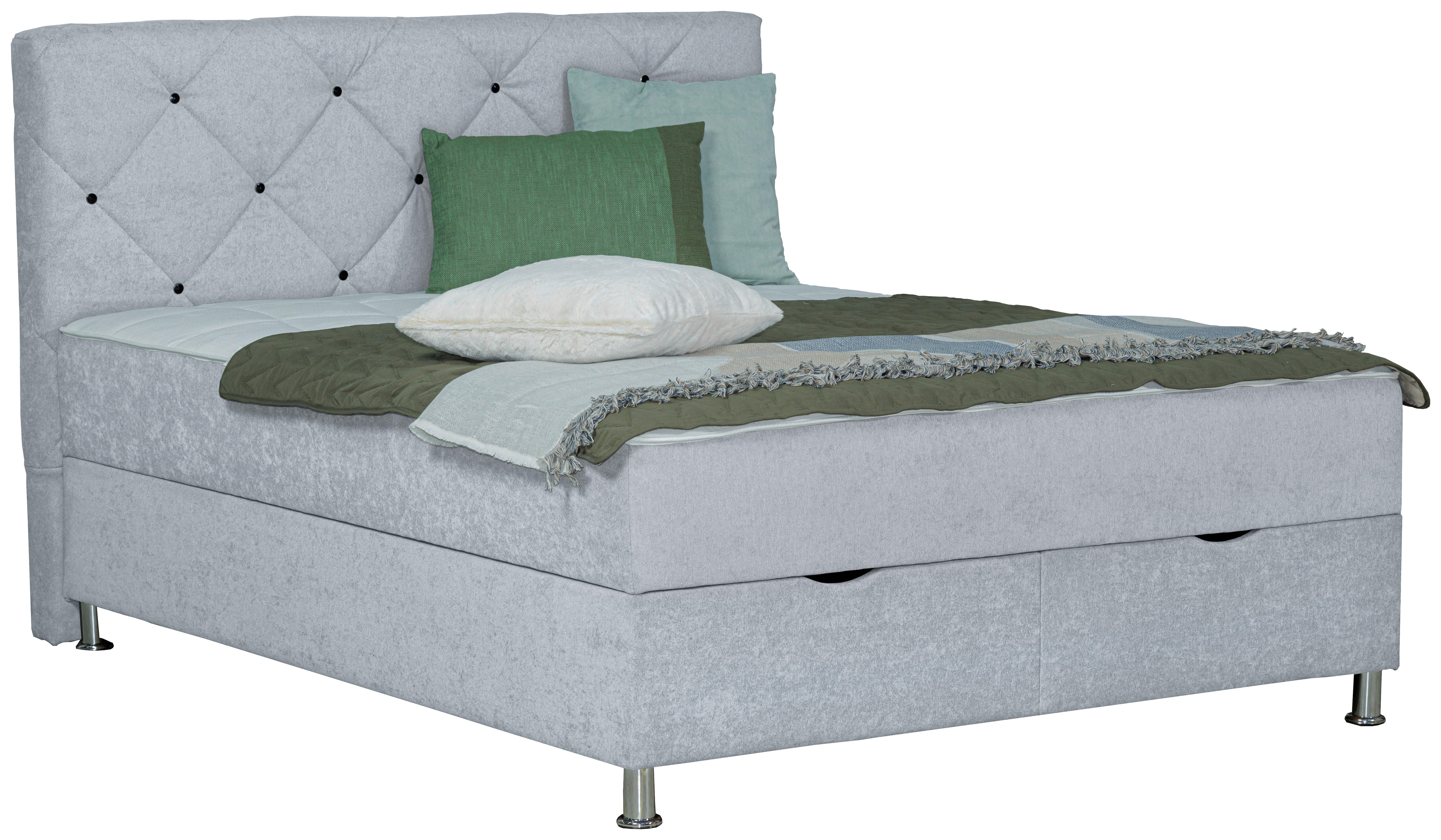 Box-ágy Black Diamond - világosszürke, Design, textil (180/200cm) - Modern Living