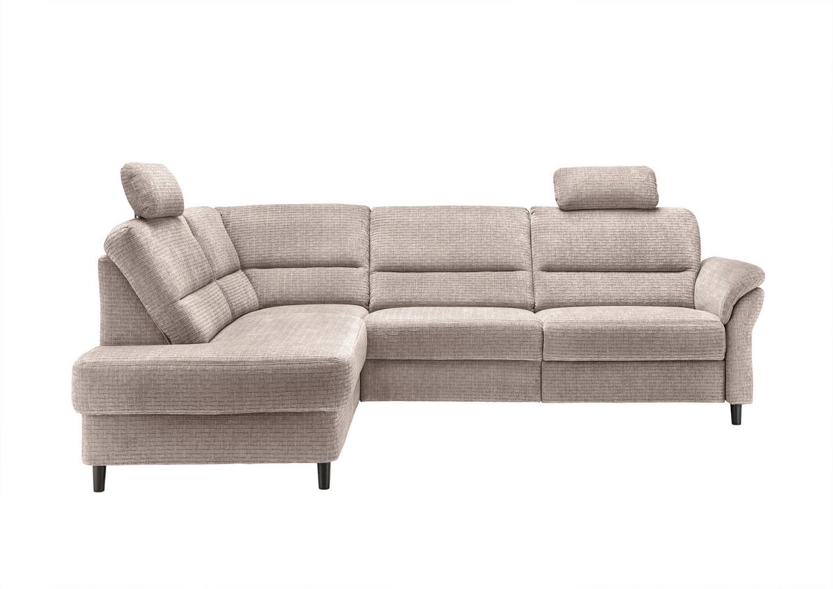 Ecksofa Cavoli Beige Relaxfunktion S: 190x266 cm - Beige/Schwarz, MODERN, Textil (190/266cm) - Livetastic