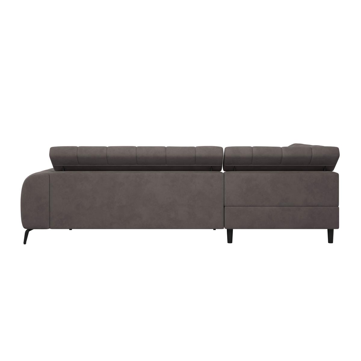 Ecksofa mit Schlaffunktion & Bettkasten Volf Graphitfarben - Dunkelgrau/Schwarz, Trend, Kunststoff/Textil (203/261cm)
