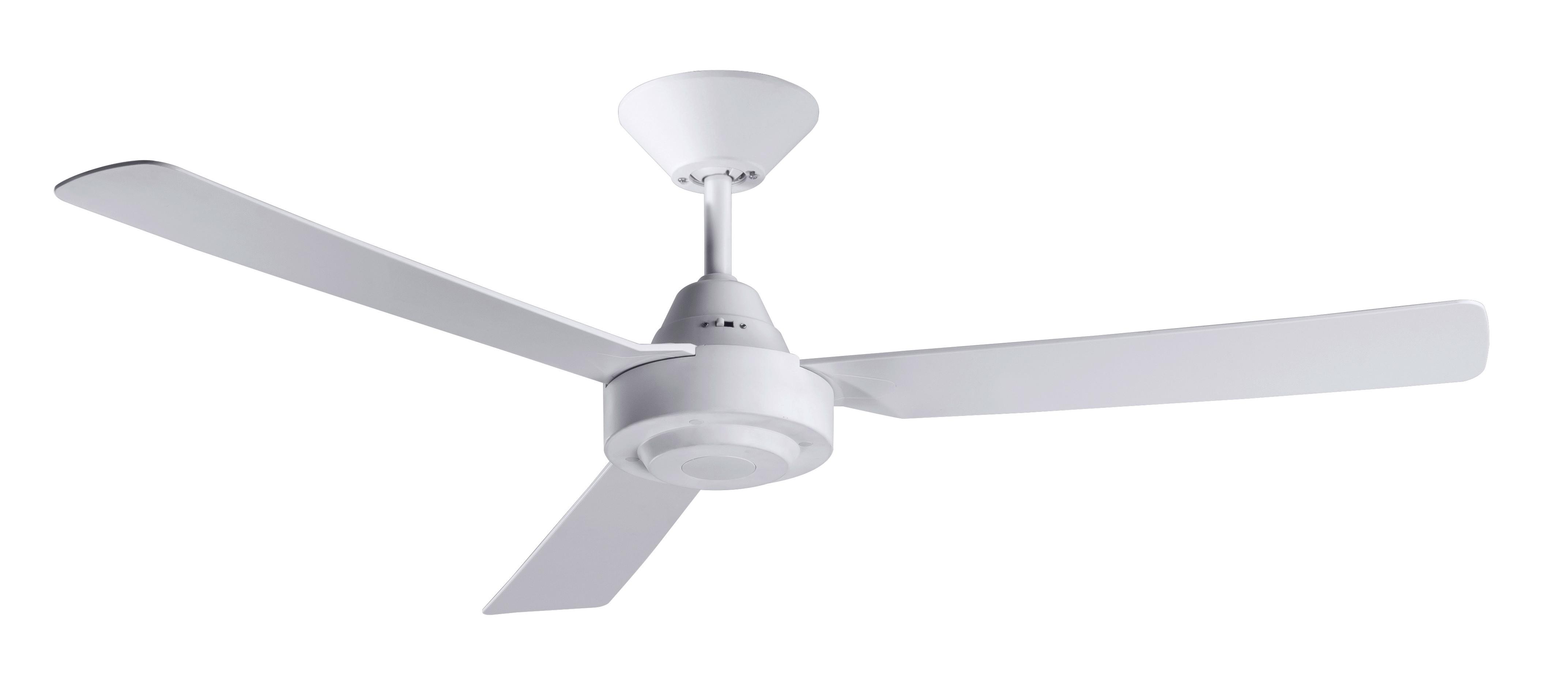 Deckenventilator Bayside Calypso Weiß 3-Flügel - Weiß, Design, Kunststoff (122/31cm) - P & B