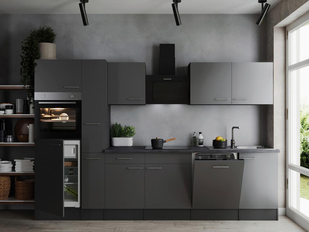 Küchenblock Oliver Grau B: 310 cm - Grau, Design, Holzwerkstoff (310cm) - Respekta