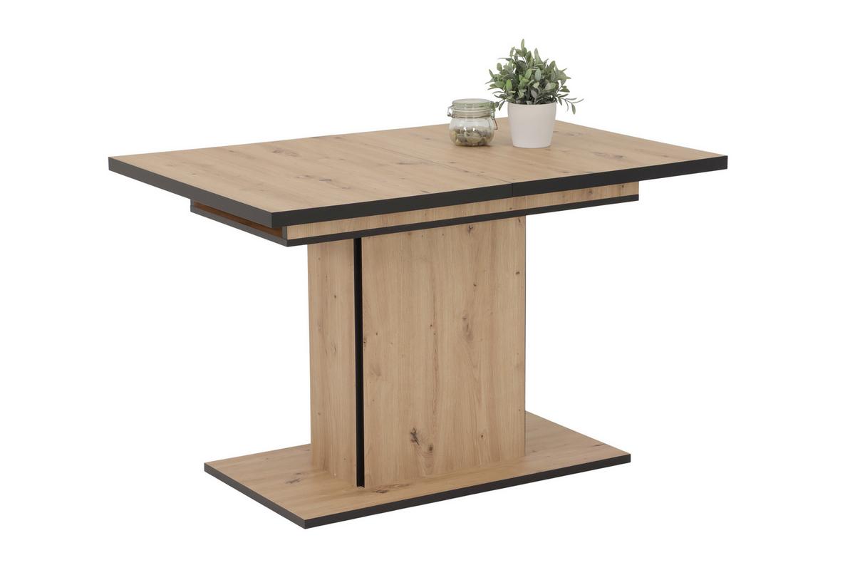 Tischgruppe Luise I G - Anthrazit/Eiche Artisan, MODERN, Holzwerkstoff/Textil (120-160/76/80cm) - MID.YOU