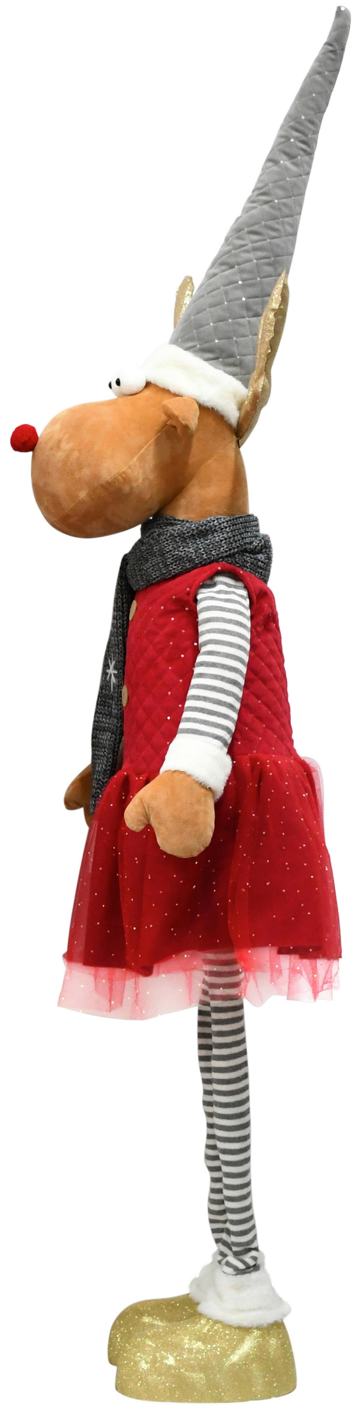 Dekorační sob teleskopické nohy: 140-185 cm - šedá/bílá, kov/textil (50/140-185/32cm) - Mömax