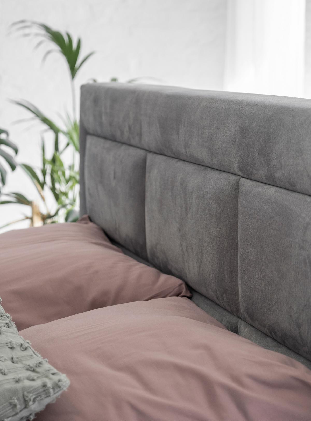 Boxbett Vivre Hellgrau Lf: 180x200 cm - Silberfarben/Hellgrau, MODERN, Holz/Textil (180/200cm) - MID.YOU