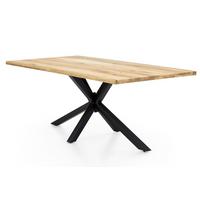 ESSTISCH Schwarz/Naturfarben L: 240cm - Schwarz/Naturfarben, MODERN, Holz/Metall (240/100/76cm) - MID.YOU