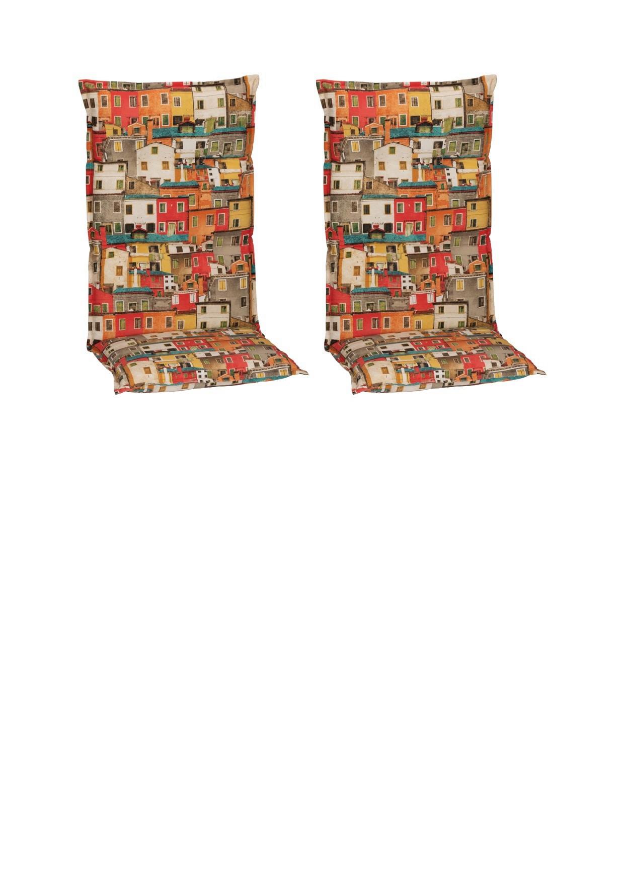 Auflage für Sessel Tours 118x46x8 cm Multicolor - Gelb/Rot, Basics, Textil (118/46/8cm) - Gardenson