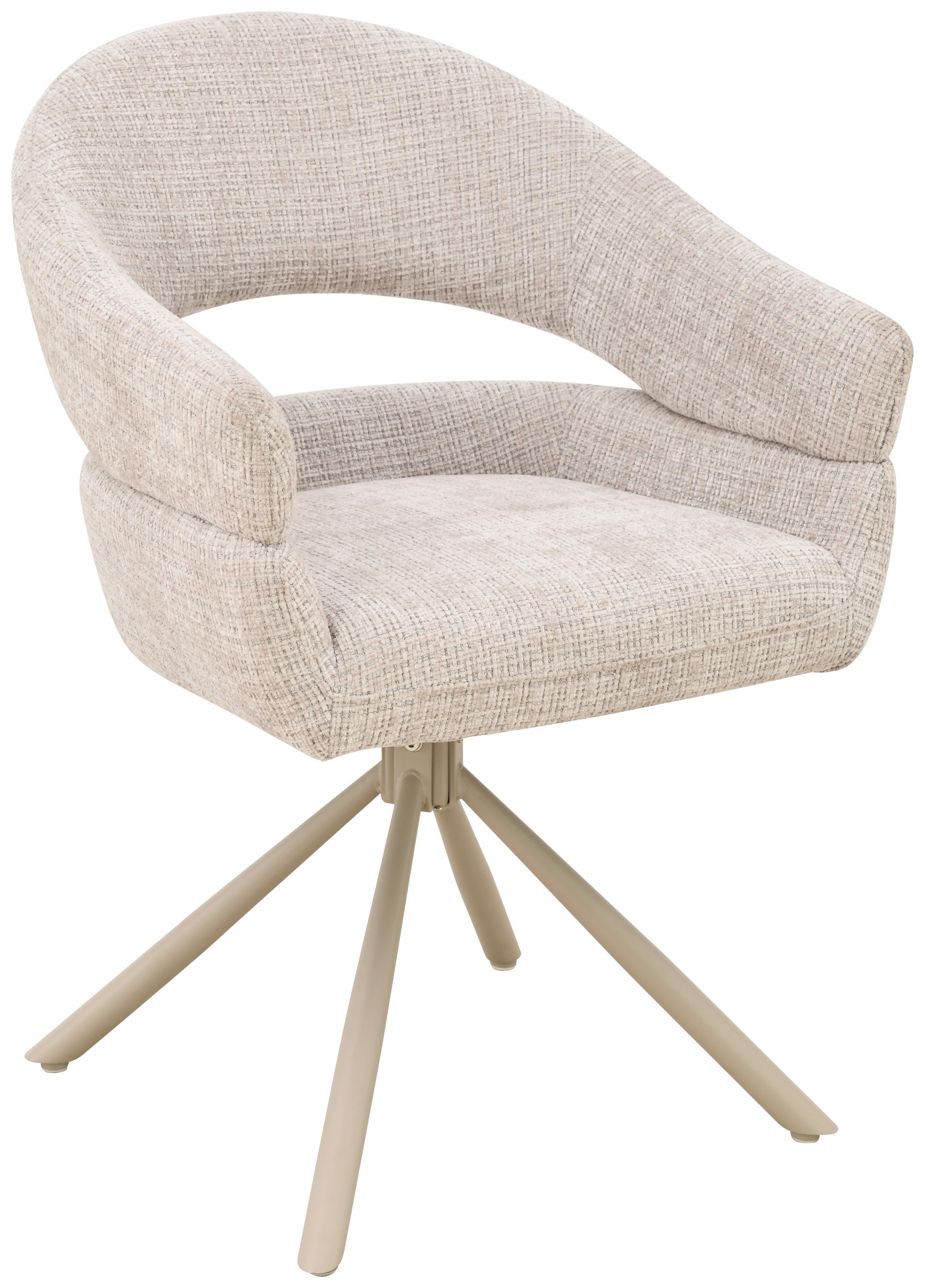 Armlehnstuhl Cleo Beige B: 58 cm - Beige, MODERN, Holz/Textil (58/85/62cm) - Livetastic