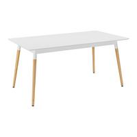 Jídelní stůl ALENA 160x90 cm - bílá/barvy dubu, Moderní, dřevo/kompozitní dřevo (160/90/75cm) - Bessagi Home