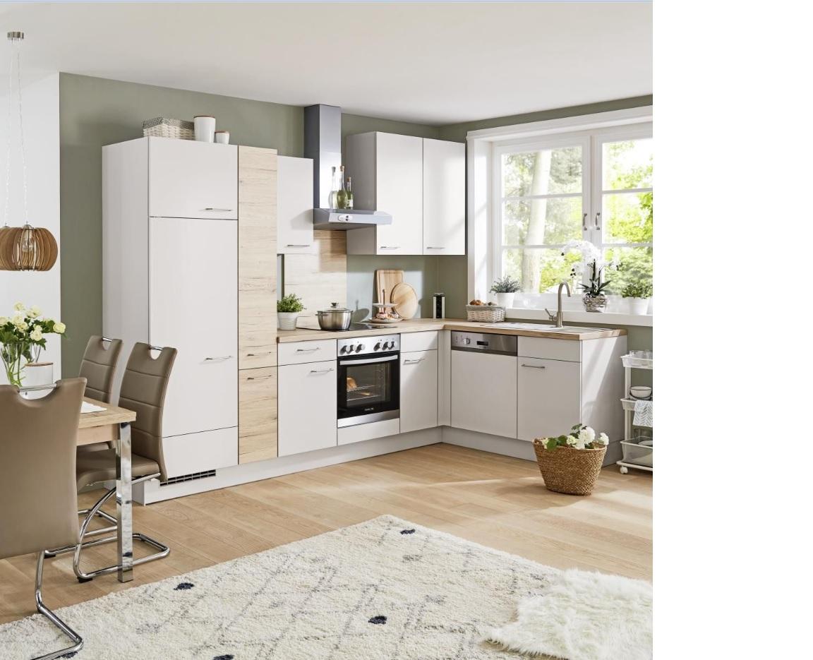 Sarokkonyha Santiago - Tölgyfa/Világosszürke, Lifestyle, Faalapú anyag (305cm) - Vertico