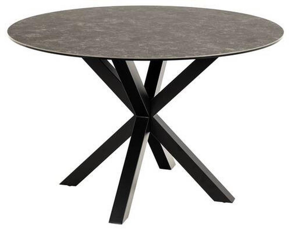 Esstisch Rund Heaven 119x75,5 cm Schwarz - Schwarz, MODERN, Keramik/Metall (119/119/75,5cm) - MID.YOU