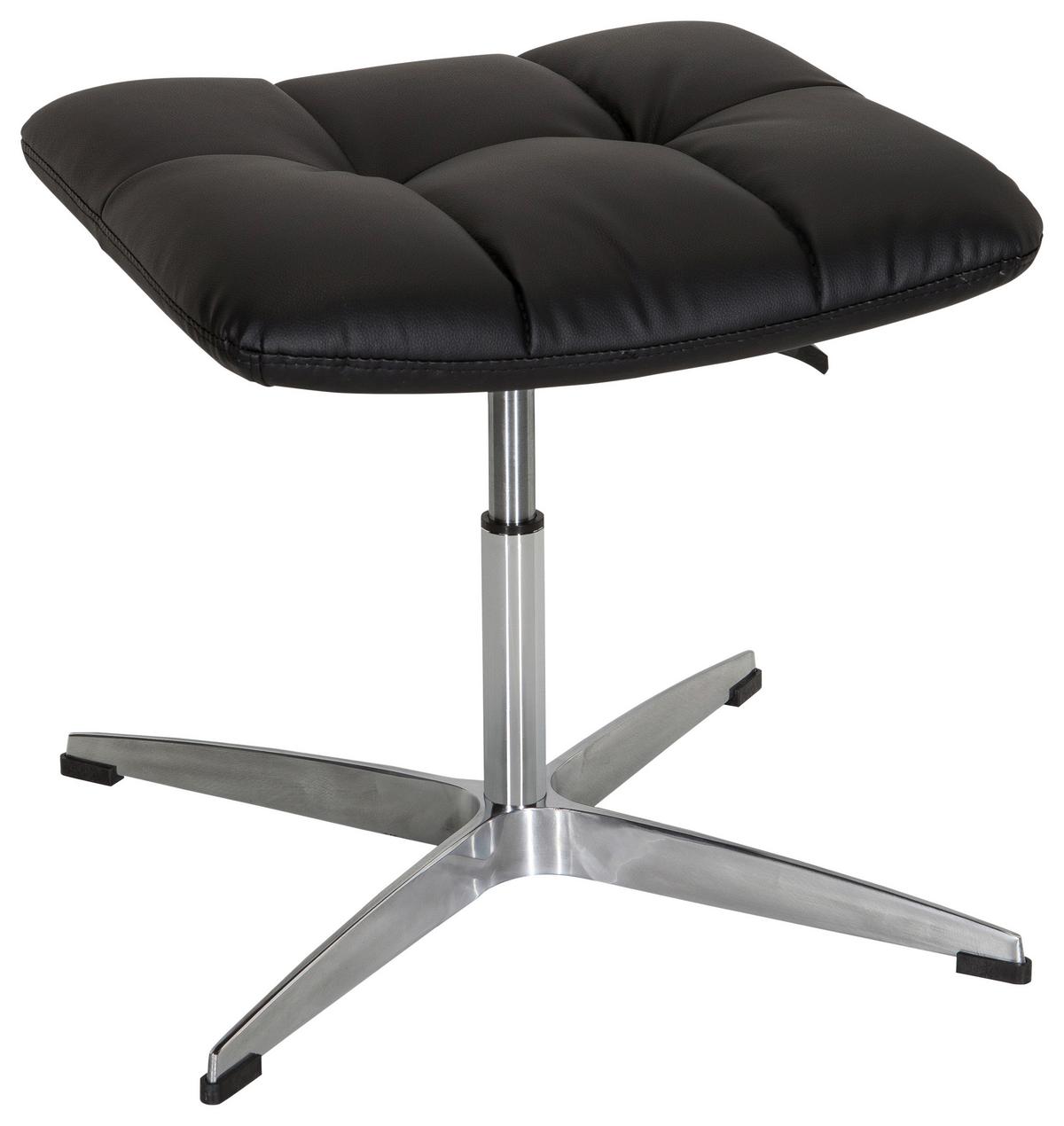 Bürohocker Saranto Schwarz - Silberfarben/Schwarz, MODERN, Textil/Metall (47/38/47cm) - MID.YOU