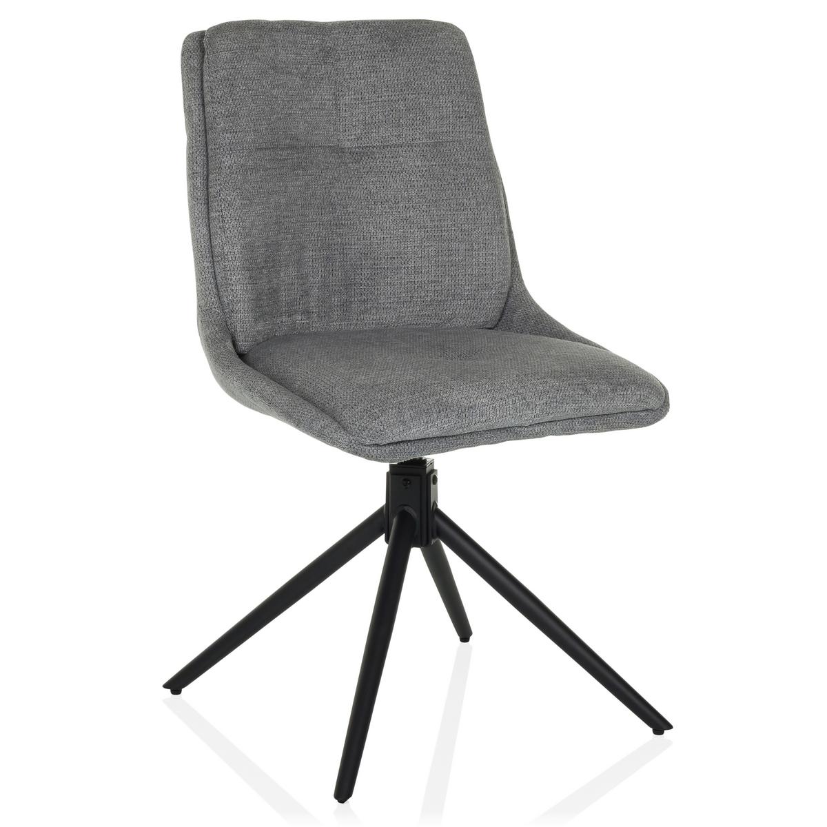 Besucherstuhl Tarviso Grau B: 53 Cm - Schwarz/Grau, MODERN, Textil/Metall (53/89/58cm) - MID.YOU