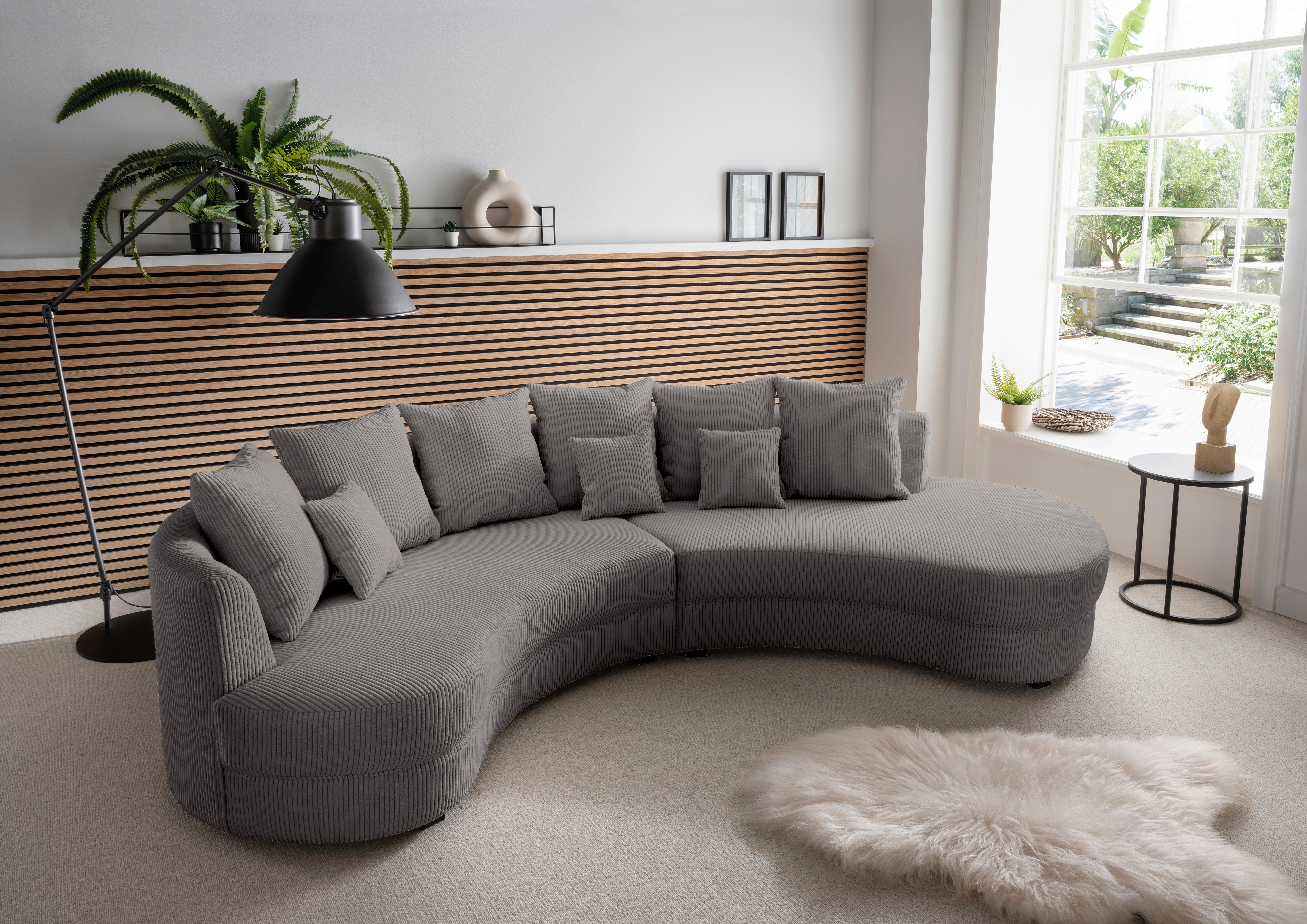 Wohnlandschaft Limoncello Grau S: 300/160 cm - Schwarz/Grau, Design, Textil (300/160cm) - Livetastic
