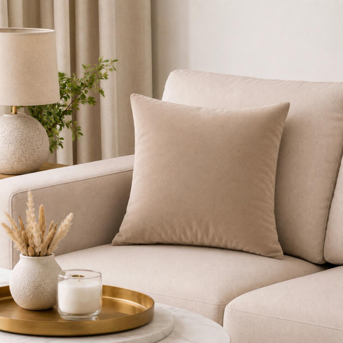 Zierkissen Franzi Beige 40x40 cm - Beige, MODERN, Textil (40/40cm) - Luca Bessoni