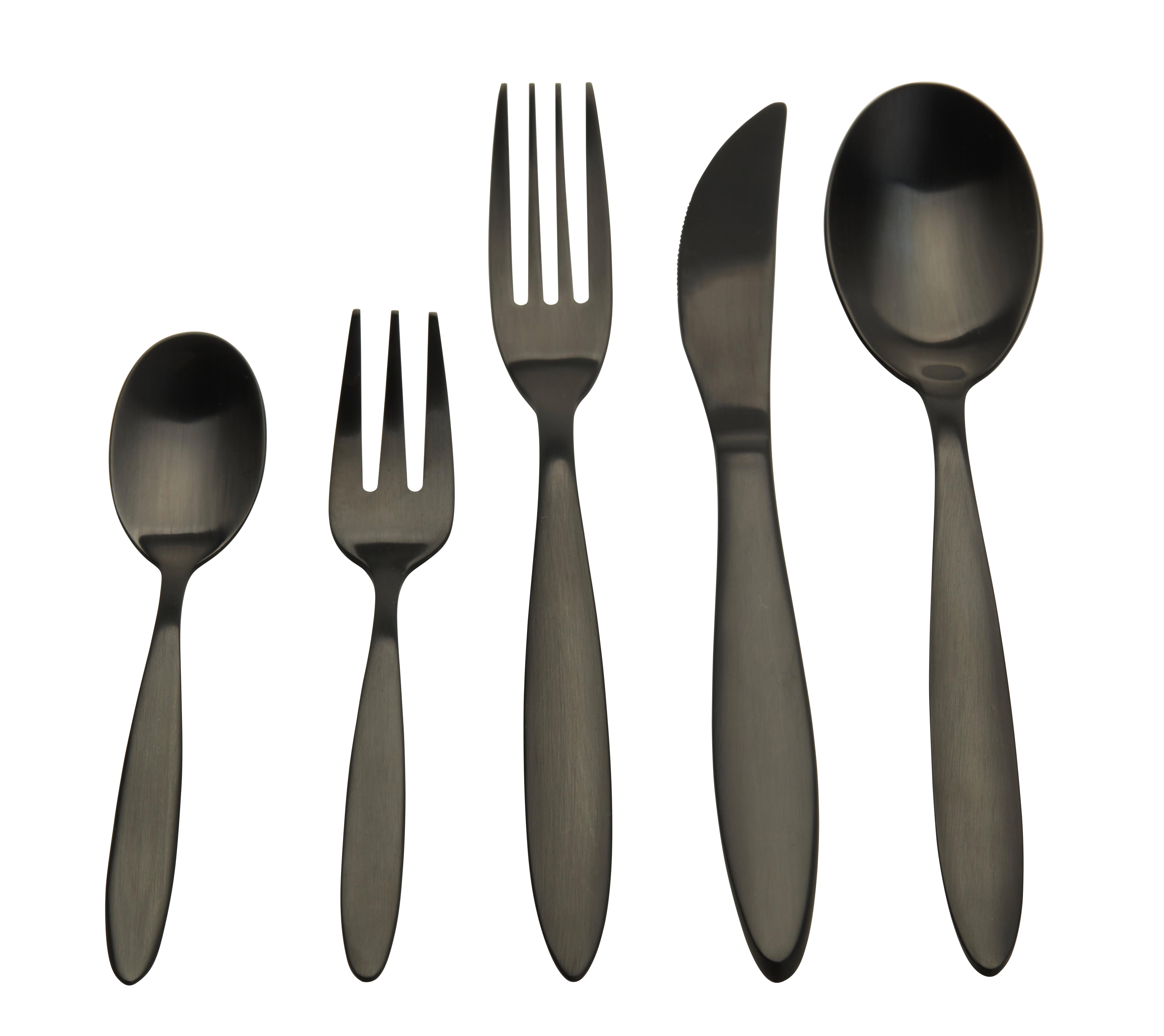 Besteckset 20-Teilig Nirmala für 4 Personen - Schwarz, MODERN, Metall - Luca Bessoni
