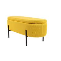 Sitzbank Carla Gelb, mit Stauraum, L: 95 cm - Gelb/Schwarz, Design, Textil/Metall (95/36/43cm)