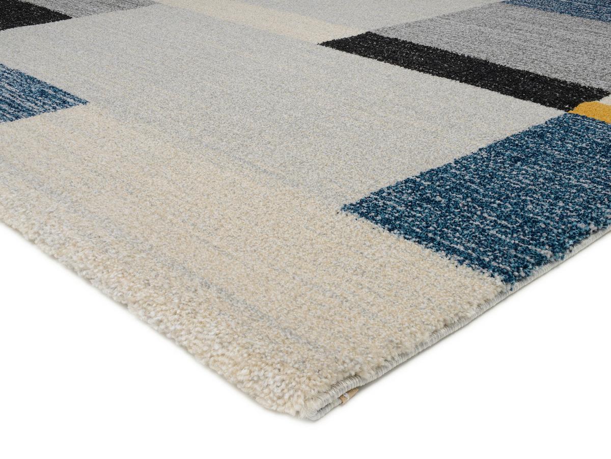 Webteppich Palazzo Bloc - Blau/Gelb, Basics, Textil (140/200cm) - Novel