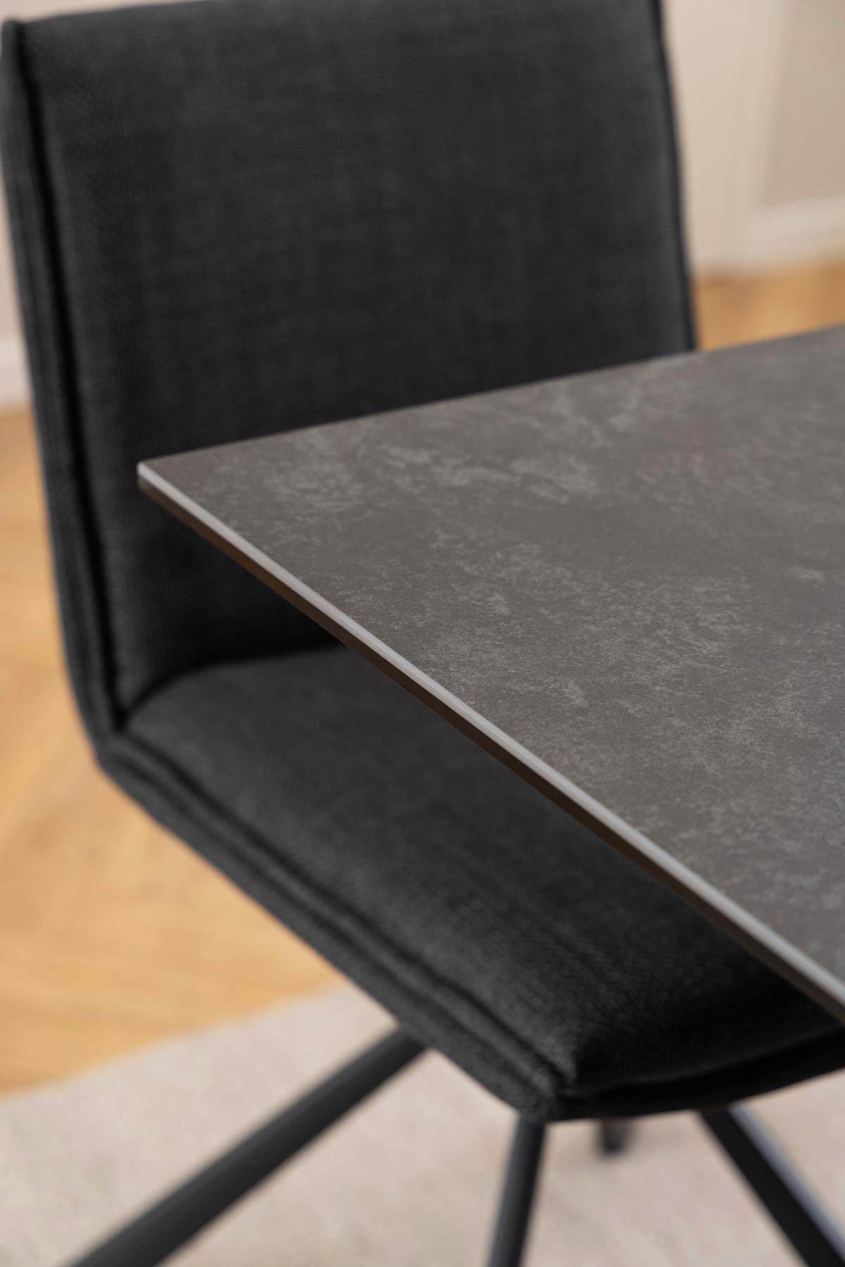 Esstisch Heaven Schwarz B: 135 Cm - Schwarz, Trend, Keramik/Metall (135/76/80cm) - MID.YOU