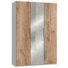 Drehtürenschrank Mit Spiegel 150 Cm Level, Eiche Dekor/weiß - Eichefarben/Weiß, MODERN, Holzwerkstoff (150/216/58cm) - MID.YOU
