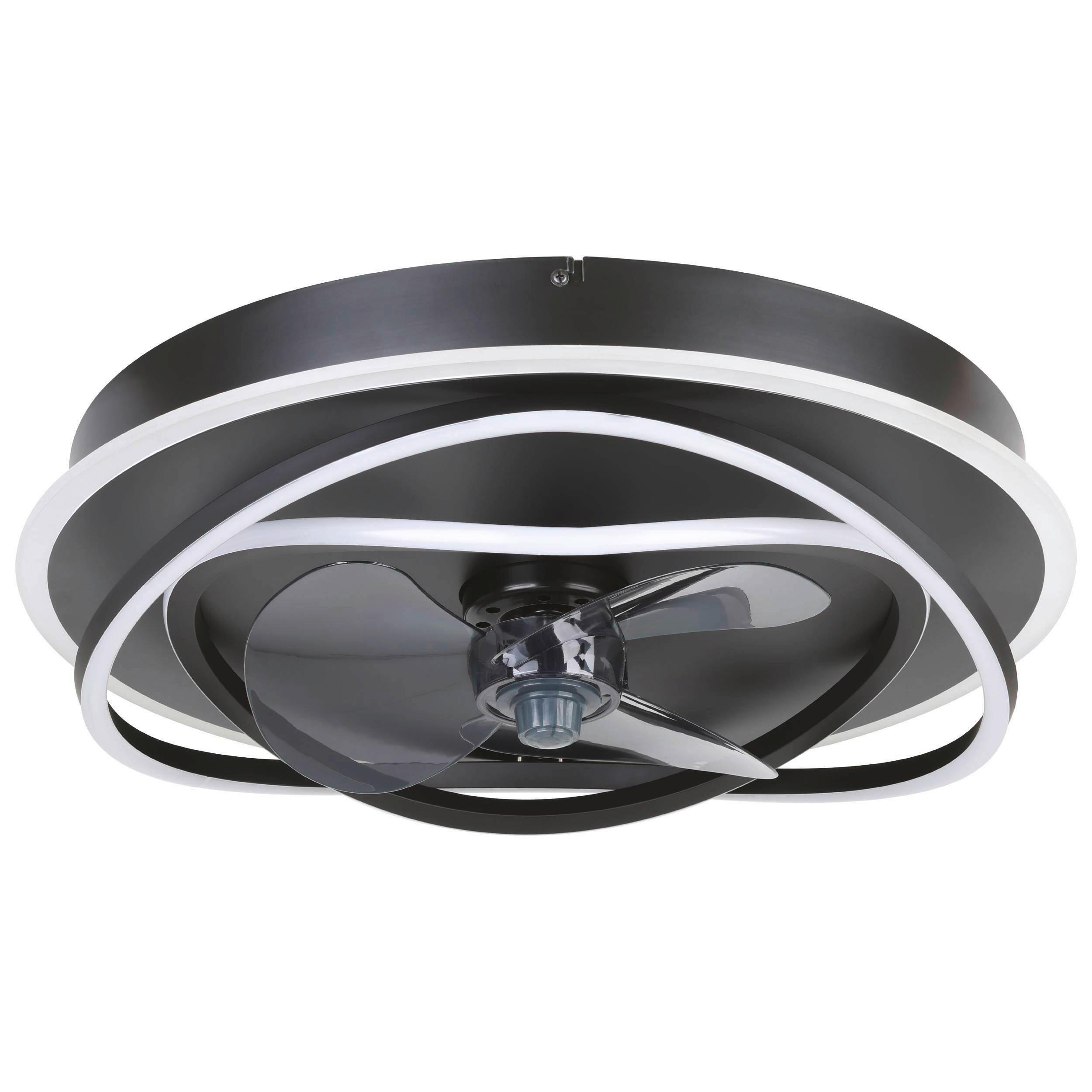 Deckenventilator LED-Cct-Ventilator Ac Schwarz - Schwarz, Basics, Kunststoff/Metall (50/14cm) - Eglo