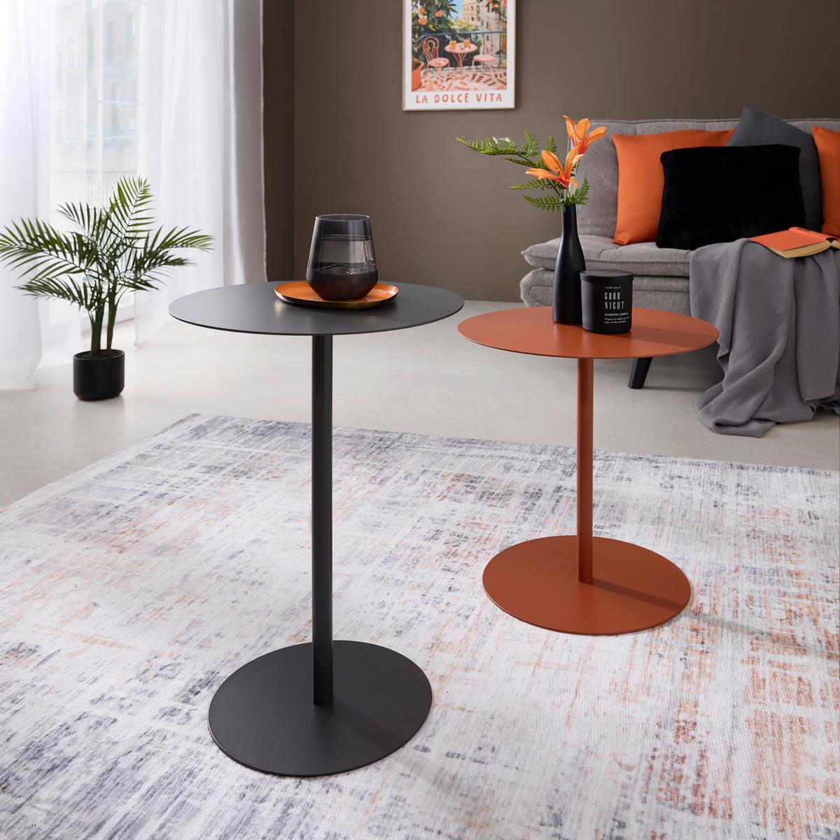 ODKLÁDACÍ STOLEK ROD - tmavě šedá, Moderní, kov (35/35/53cm) - Mömax