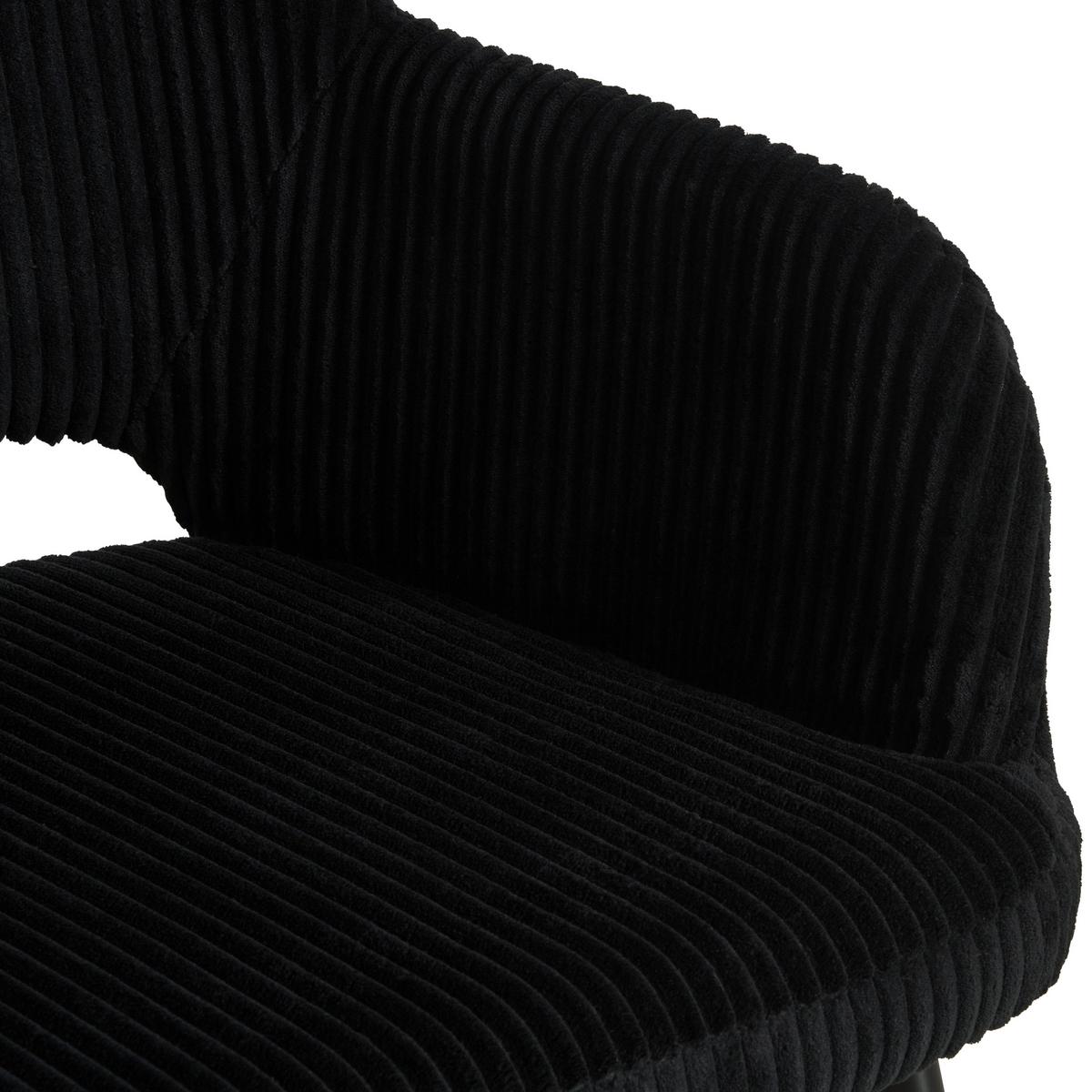 Armlehnstuhl Pina Cord Schwarz, B: 57 Cm - Schwarz, KONVENTIONELL, Holz/Textil (57/83.5/63cm) - MID.YOU