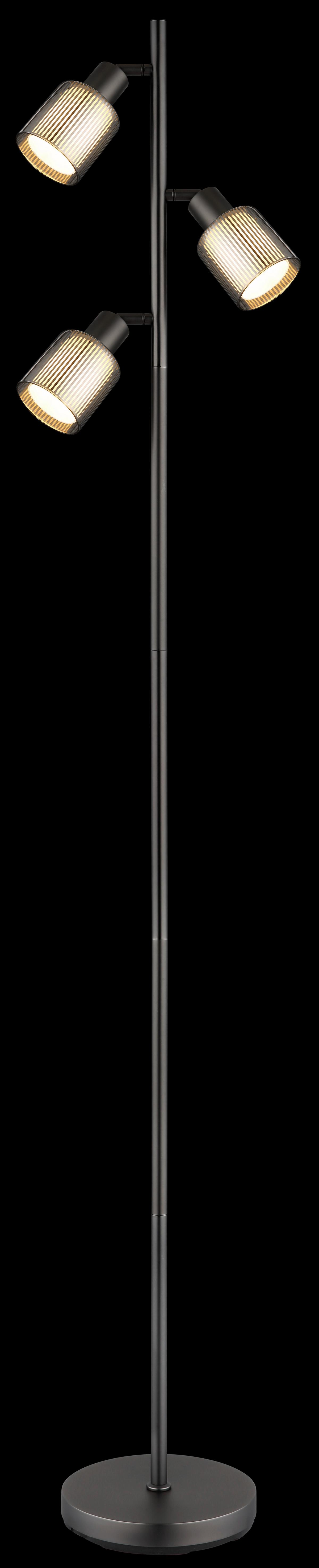 Stehleuchte Exkl. E14, 25w - Schwarzchrom/Schwarz, Design, Glas/Kunststoff (33/22/161cm) - Globo