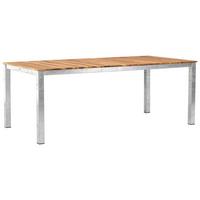Gartentisch Zenia - Zinkfarben/Akaziefarben, KONVENTIONELL, Holz/Metall (200/100/74cm) - Gardenson