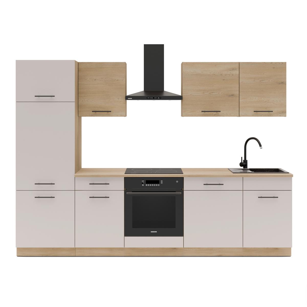 Konyhablokk Max Ii 280 - kasmírszínű/tölgyfa színű, Basics, faalapú anyag (280/200/60cm) - P & B