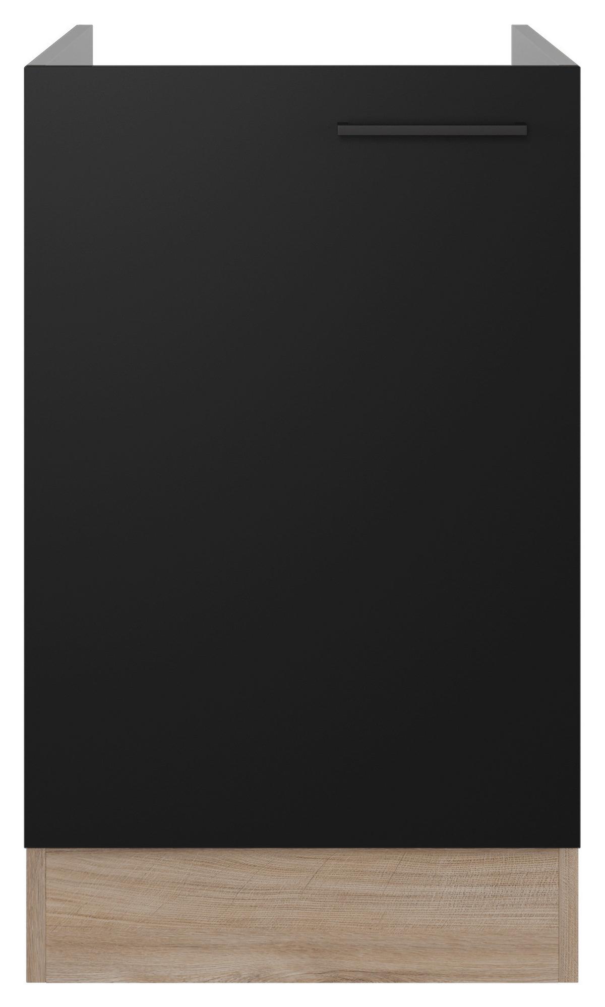 Spülenunterschrank Capri Eiche/Schwarz B: 50 cm - Eichefarben/Schwarz, KONVENTIONELL, Holzwerkstoff (50/82/57cm) - FlexWell
