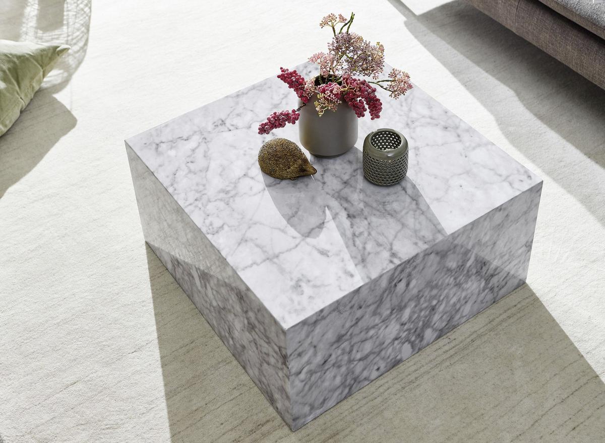 Konferenčný stolík MONOBLOC biely - biela, Modern, kompozitné drevo (60/60/30cm) - MID.YOU