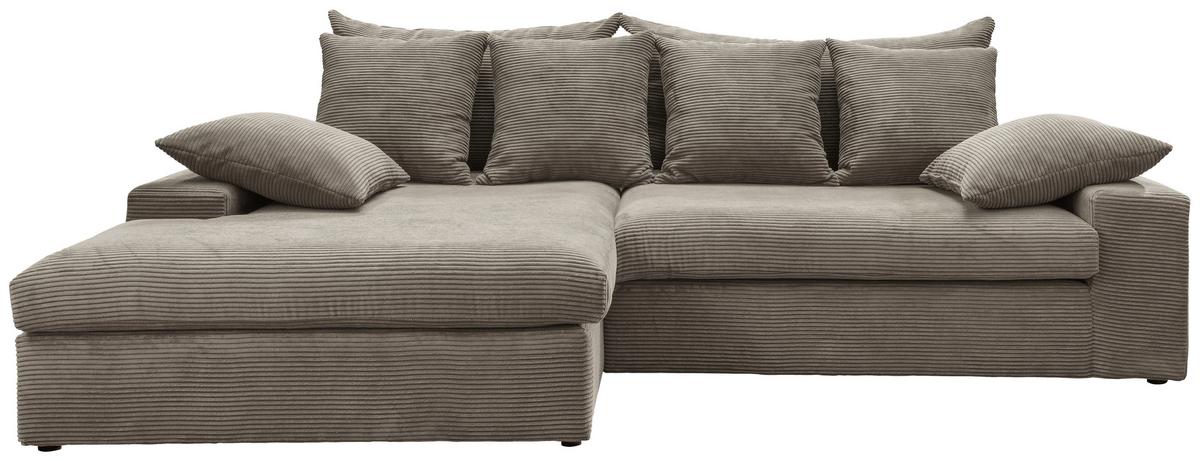 Ecksofa Avellino Graubraun S: 200/278 cm - Graubraun/Schwarz, MODERN, Textil (200/278cm) - Livetastic