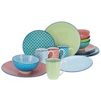 Kombiservice Keramik 4 Personen Geschirr Set - Multicolor, Keramik - Creatable