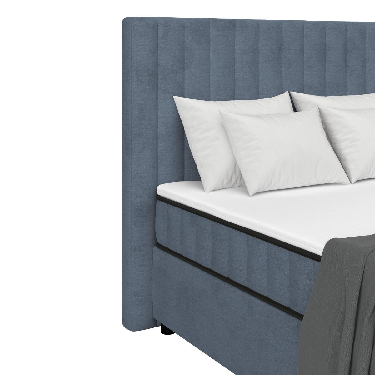 Boxbett Maya 100 - Graublau/Schwarz, MODERN, Holz/Holzwerkstoff (100/200cm)