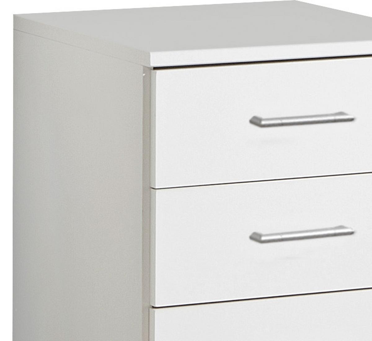 Komoda OSAKA šírka 46cm - biela/hliníková, Konventionell, kompozitné drevo/plast (46/55/40cm) - MID.YOU