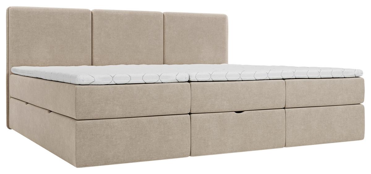 Familienbett Domino Combo Mit 3 Bettkasten, Beige 240x200 Cm - Beige/Schwarz, MODERN, Holz/Holzwerkstoff (240/200cm) - MID.YOU