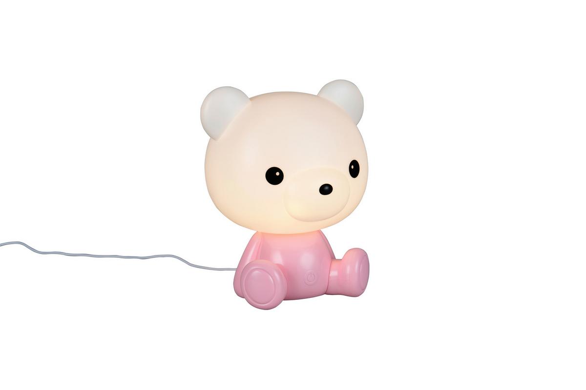 LED-Tischleuchte Cutie Weiß Pink B: 19 cm - Pink/Weiß, LIFESTYLE, Kunststoff (21/19/25,5cm)