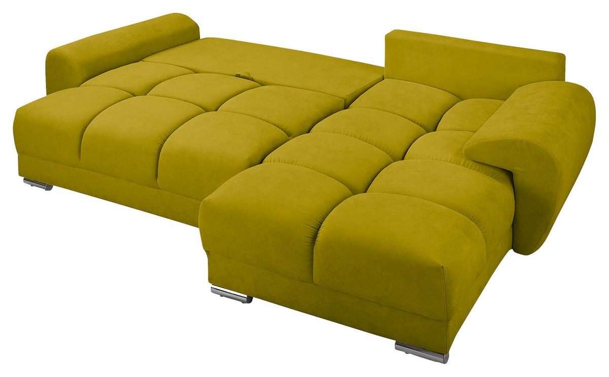 Ecksofa Azzuro Grün S: 256x175 Cm - Silberfarben/Grün, Design, Textil (256/175cm) - Livetastic