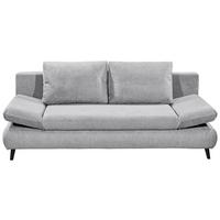 Schlafsofa Sunny 3Dl Hellgrau B: 212 cm - Hellgrau/Schwarz, KONVENTIONELL, Holzwerkstoff/Textil (212/88/101cm) - MID.YOU