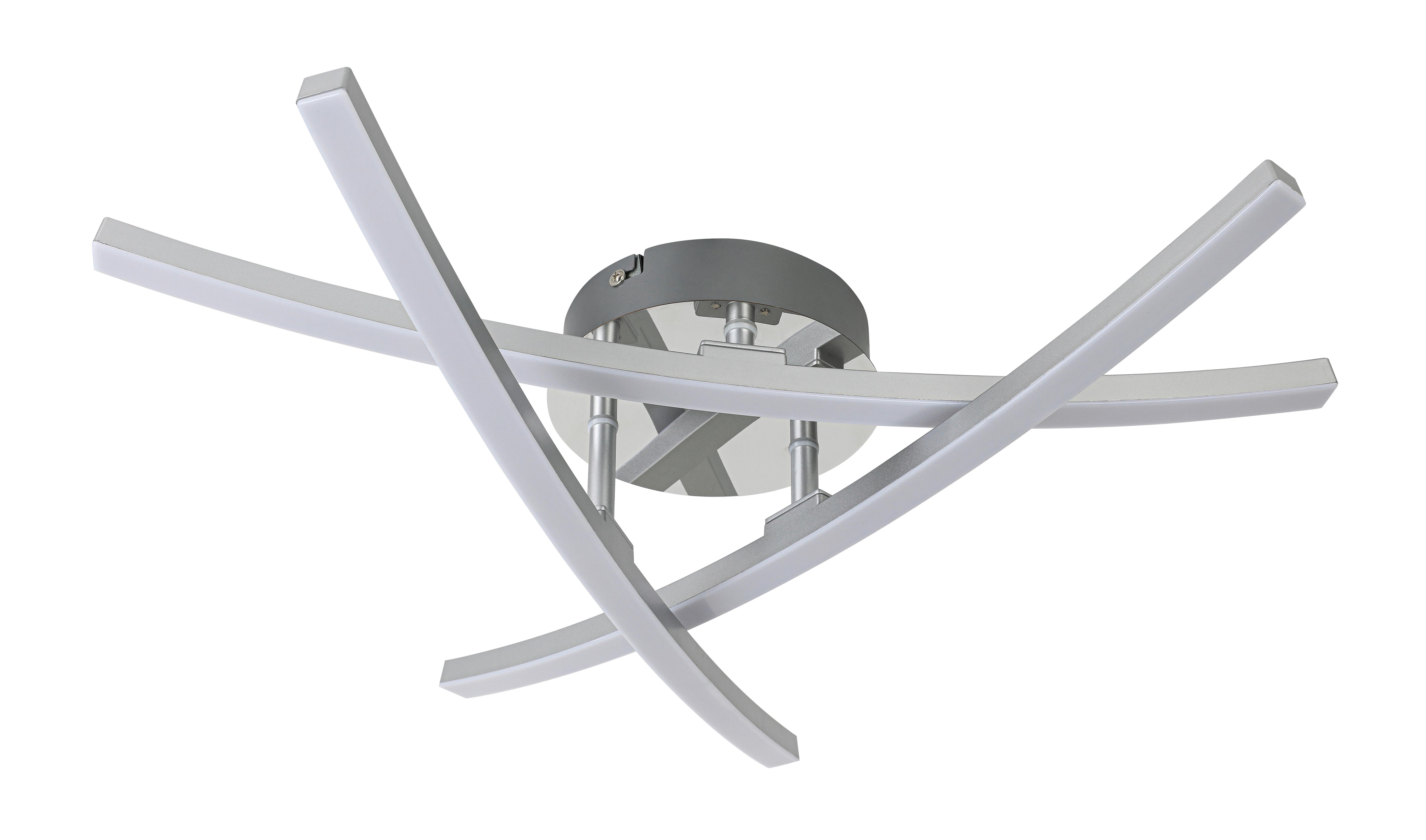 LED-Deckenleuchte Coco - Chromfarben/Silberfarben, Basics, Kunststoff/Metall (52/11cm) - Luca Bessoni