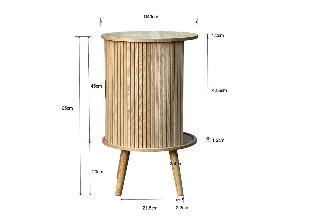 Nočný stolík SKANDY - prírodná farba, Modern, drevo/kompozitné drevo (40/65cm) - Premium Living