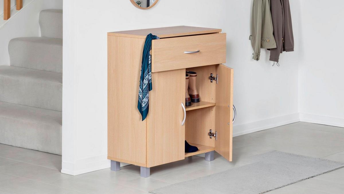 Schuhschrank Buchefarben B: 60cm - Buchefarben/Grau, Design, Holzwerkstoff (60/75/30cm) - MID.YOU