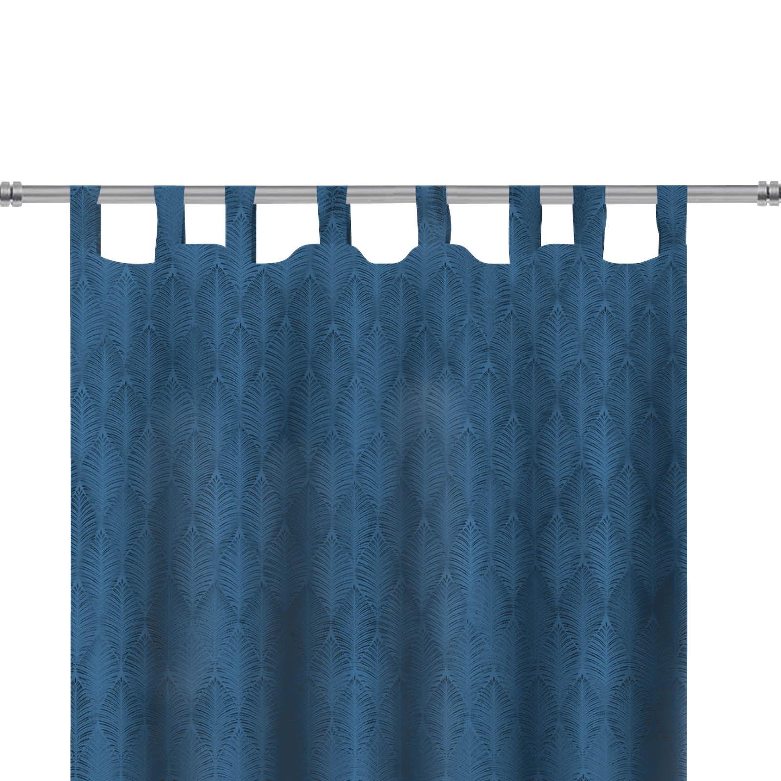 Vorhang Mit Schlaufen Und Band Naomi 140x255 Cm Blau - Blau, MODERN, Textil (140/255cm) - Luca Bessoni